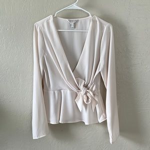 Peplum tie blouse